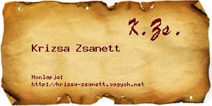 Krizsa Zsanett névjegykártya